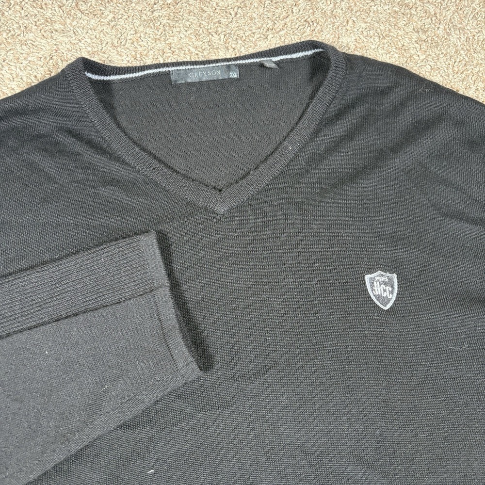 Greyson Merino Wool Blend Long Sleeve Blue‎ Vneck Sweater Size 2XL